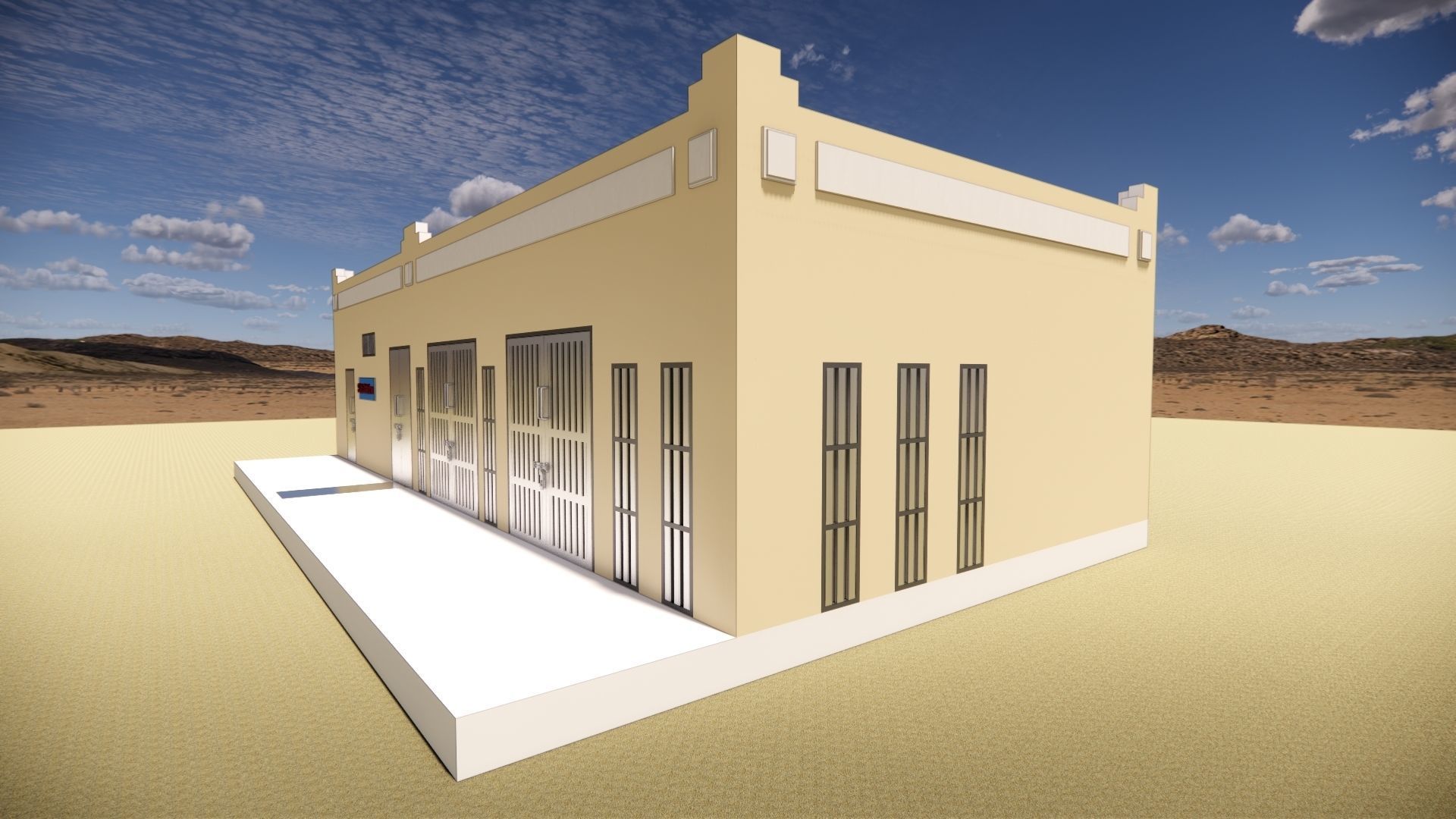 Electrical Substation 16m Building in Revit 3D model_2