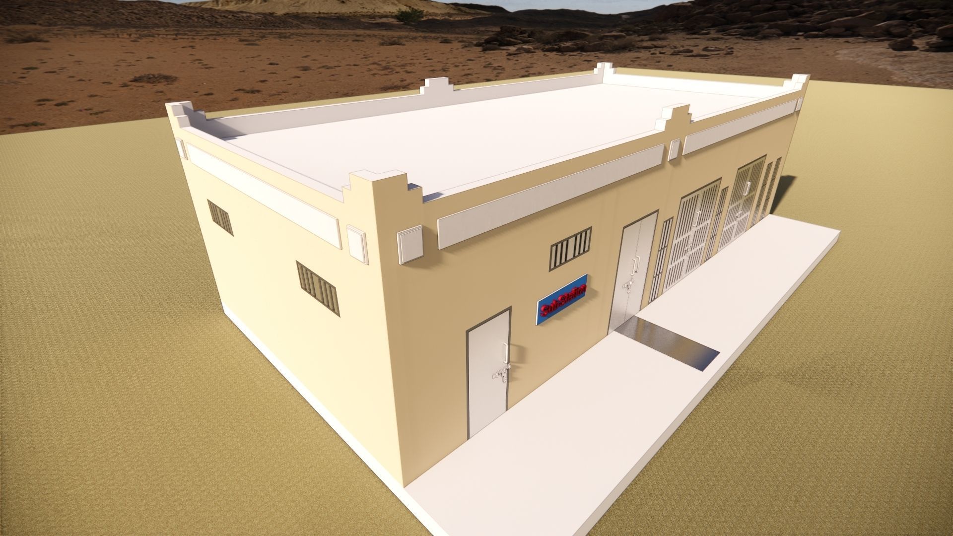 Electrical Substation 16m Building in Revit 3D model_6