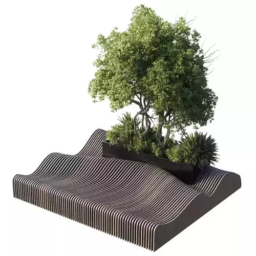 Urban Environment - Urban Furniture - Parametric Green Bencch 49