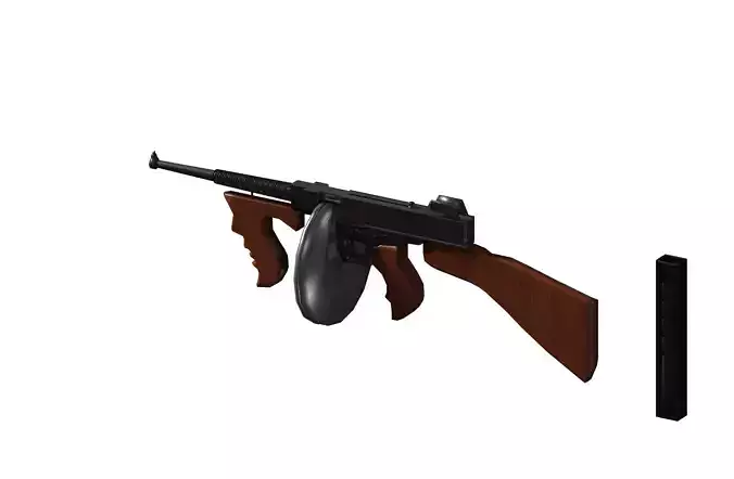 Thompson Sub Machine Gun m1921 A Low-poly 3D model