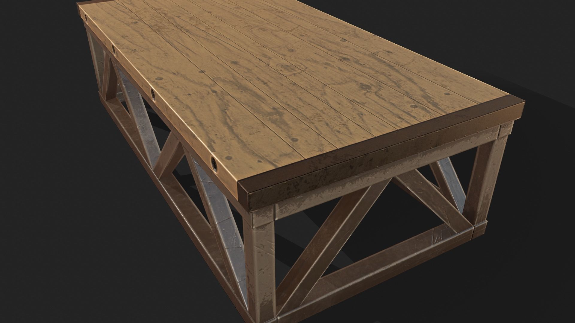 Old Coffe Table Low-poly 3D model_12