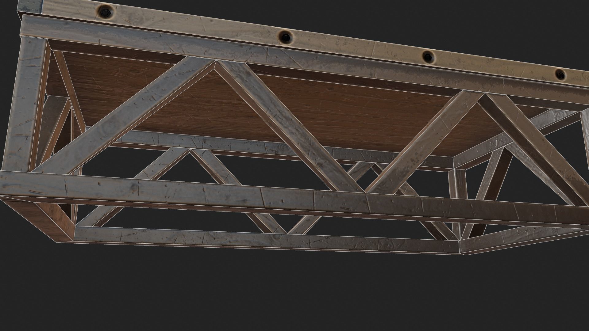 Old Coffe Table Low-poly 3D model_15