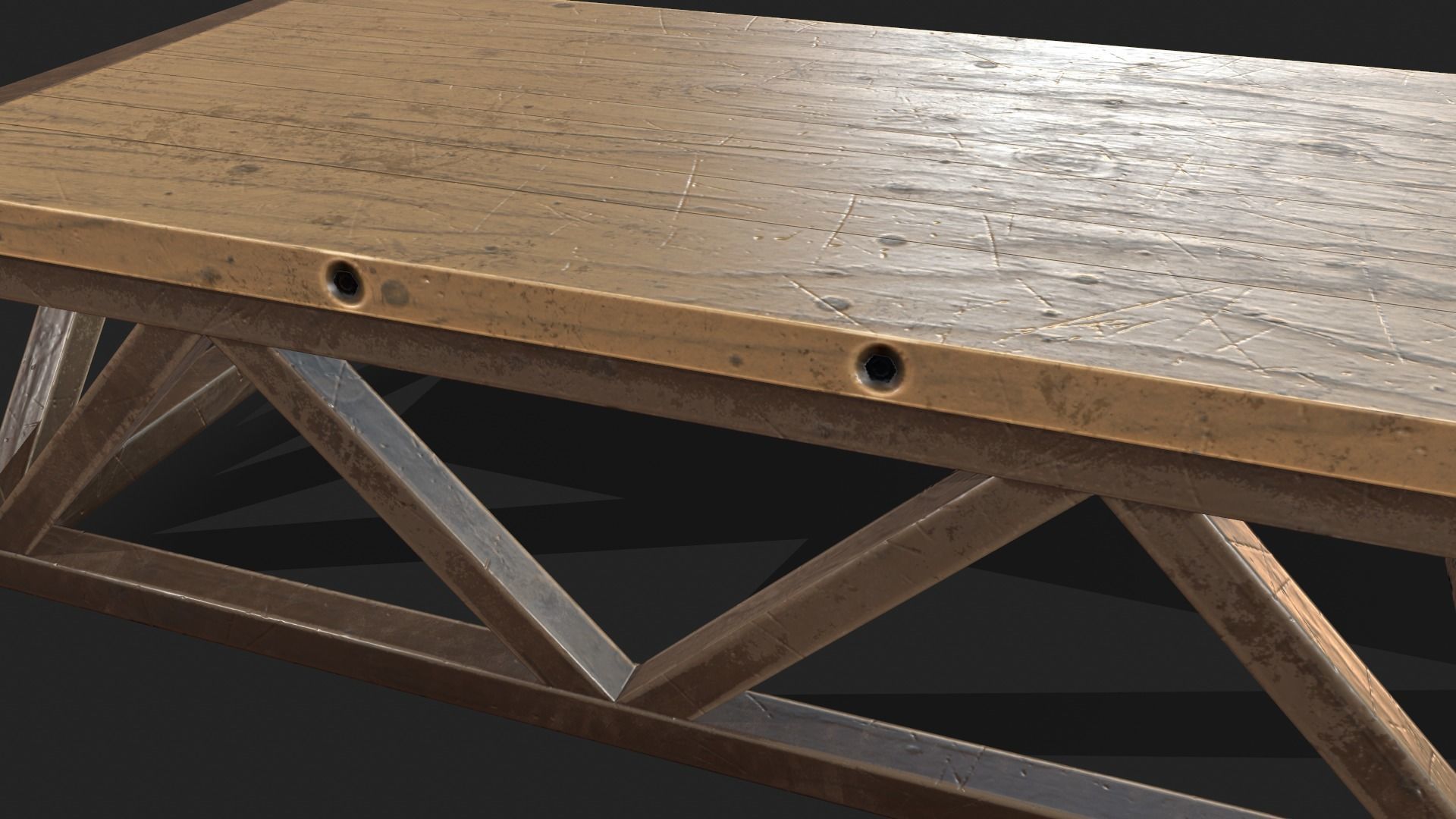 Old Coffe Table Low-poly 3D model_10