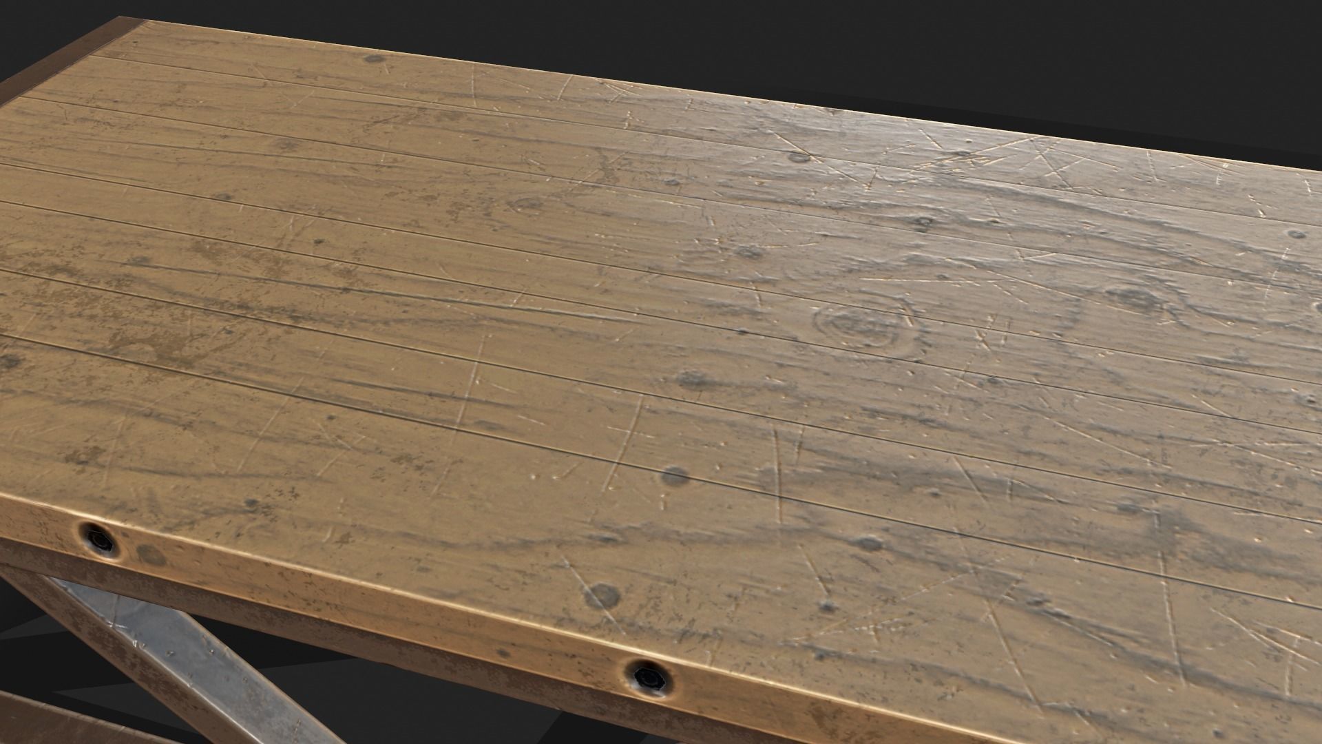 Old Coffe Table Low-poly 3D model_11