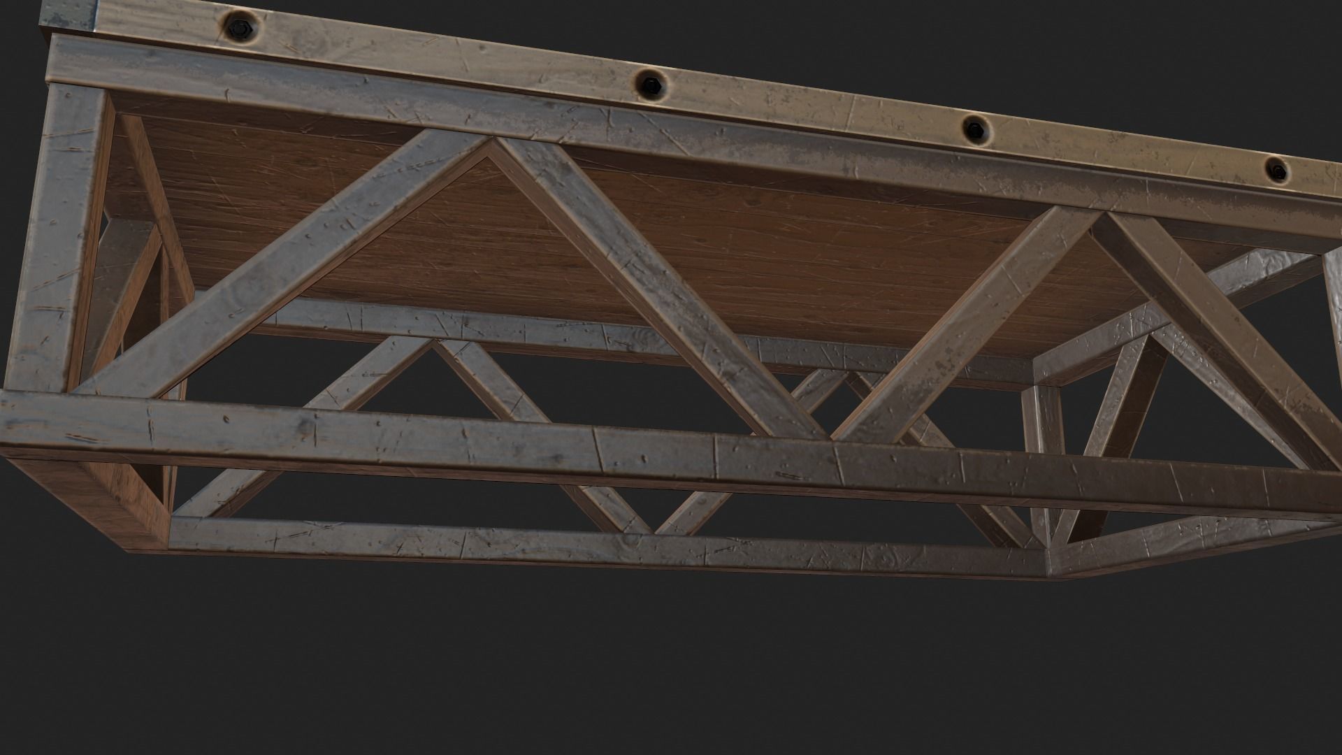 Old Coffe Table Low-poly 3D model_14