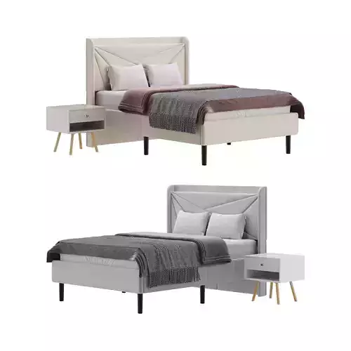 Full Size Bed Frame 3D model