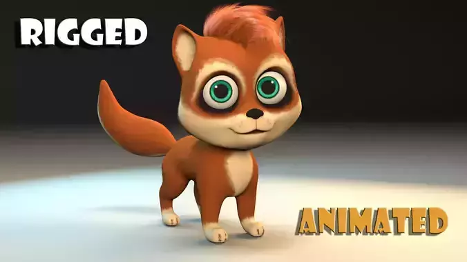 cartoon little fox