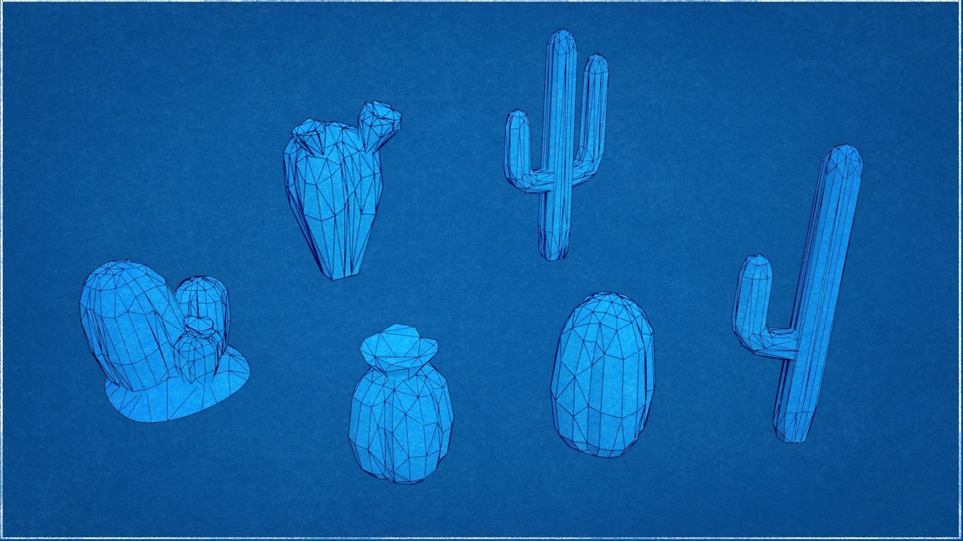 Collection Landscape Savannah Biome Low Poly Low-poly 3D model_10