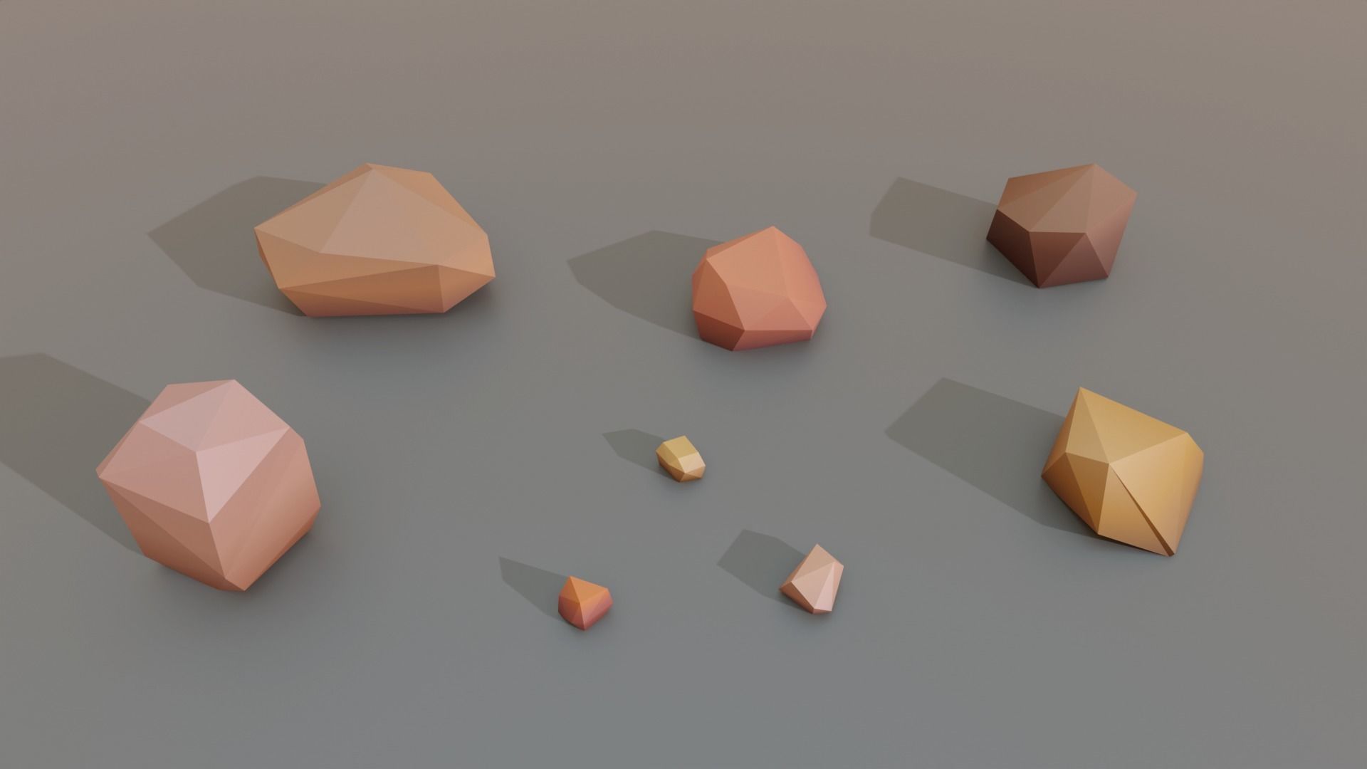 Collection Landscape Savannah Biome Low Poly Low-poly 3D model_6