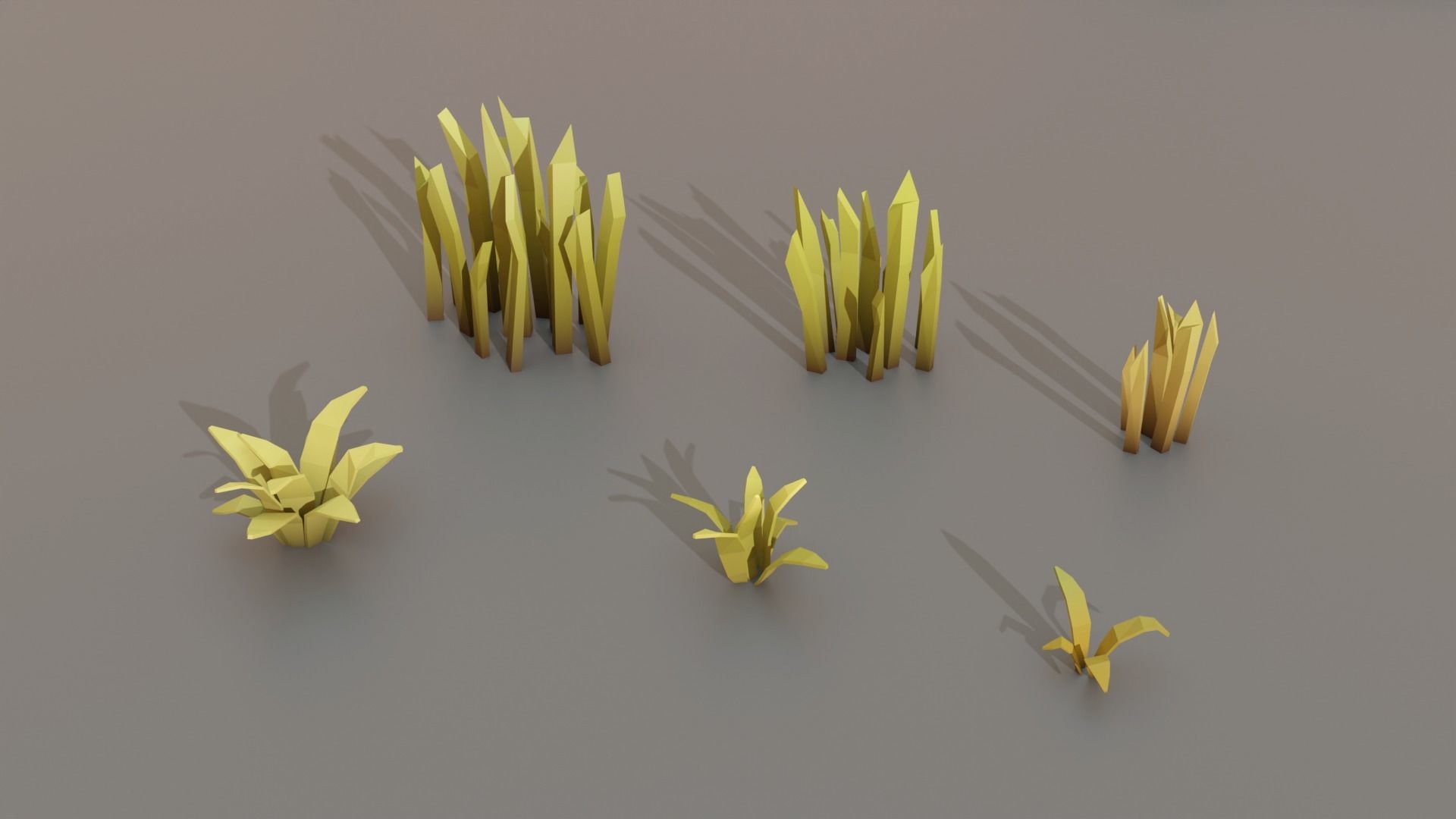 Collection Landscape Savannah Biome Low Poly Low-poly 3D model_2