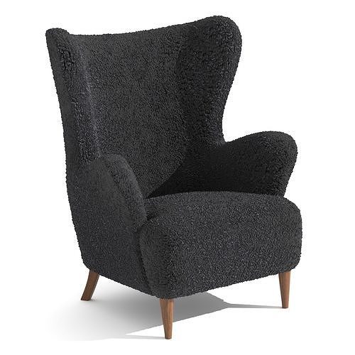 Sheepskin Lounge Chairs Denmark 3D model