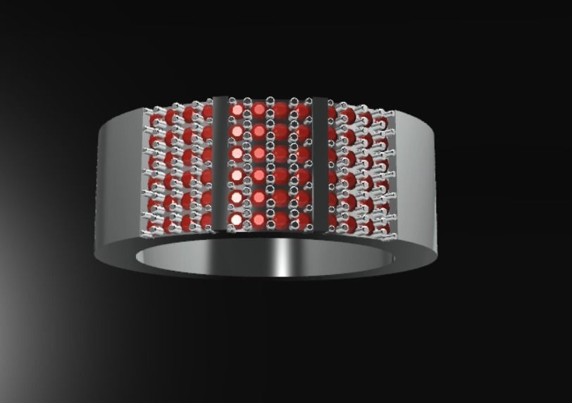 Diamond Band Ring 3D Model 3D print model_4