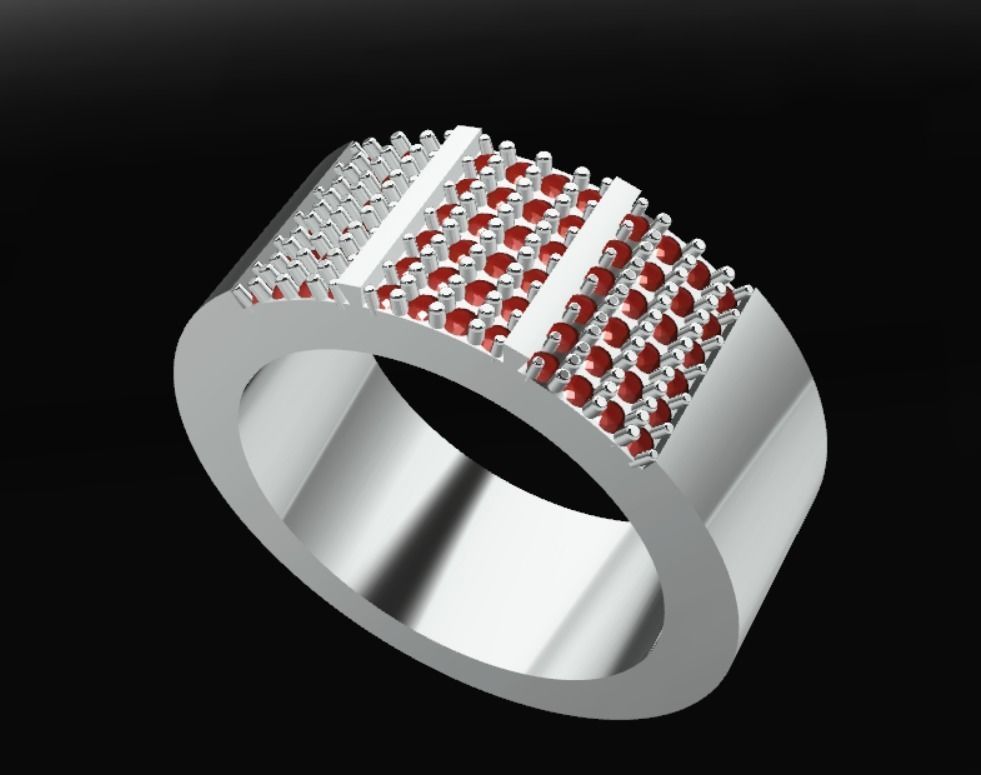 Diamond Band Ring 3D Model 3D print model_3