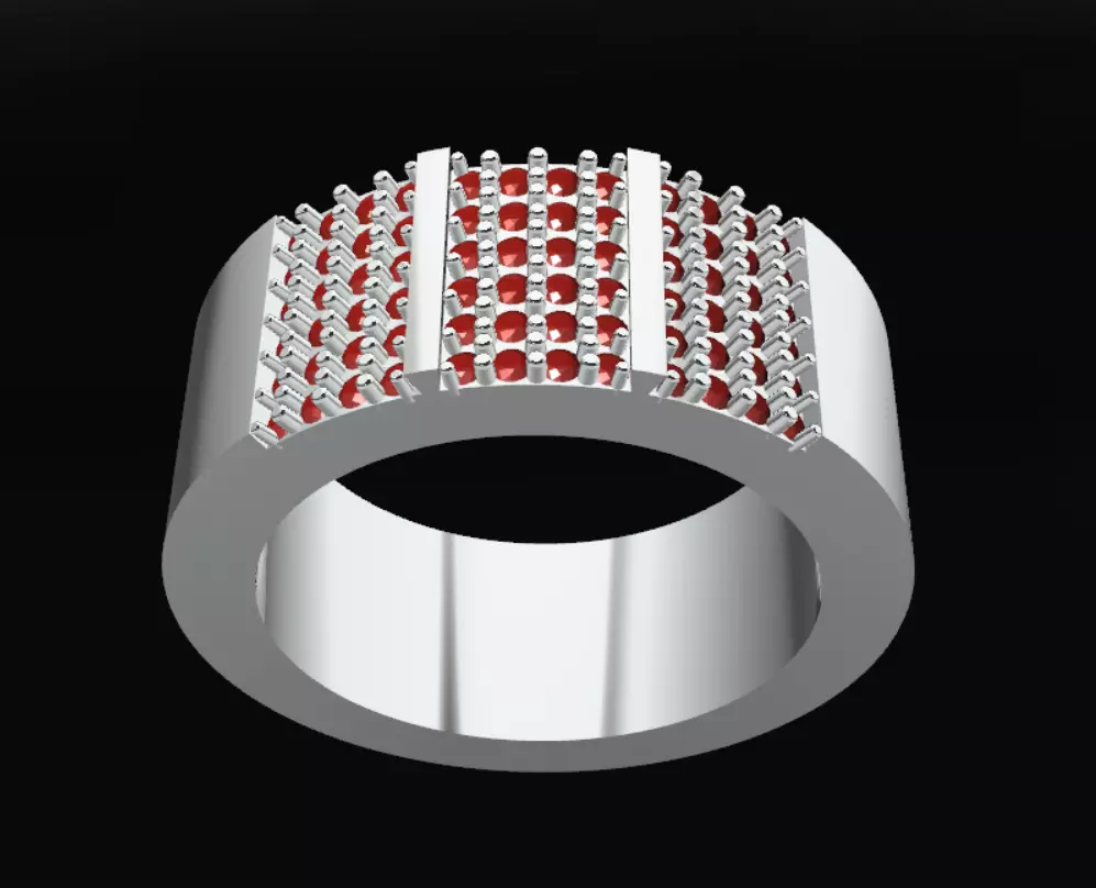 Diamond Band Ring 3D Model 3D print model_0