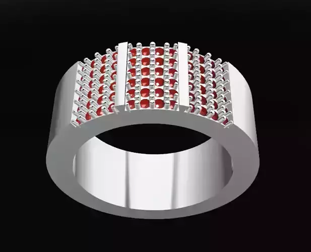 Diamond Band Ring 3D Model 3D print model
