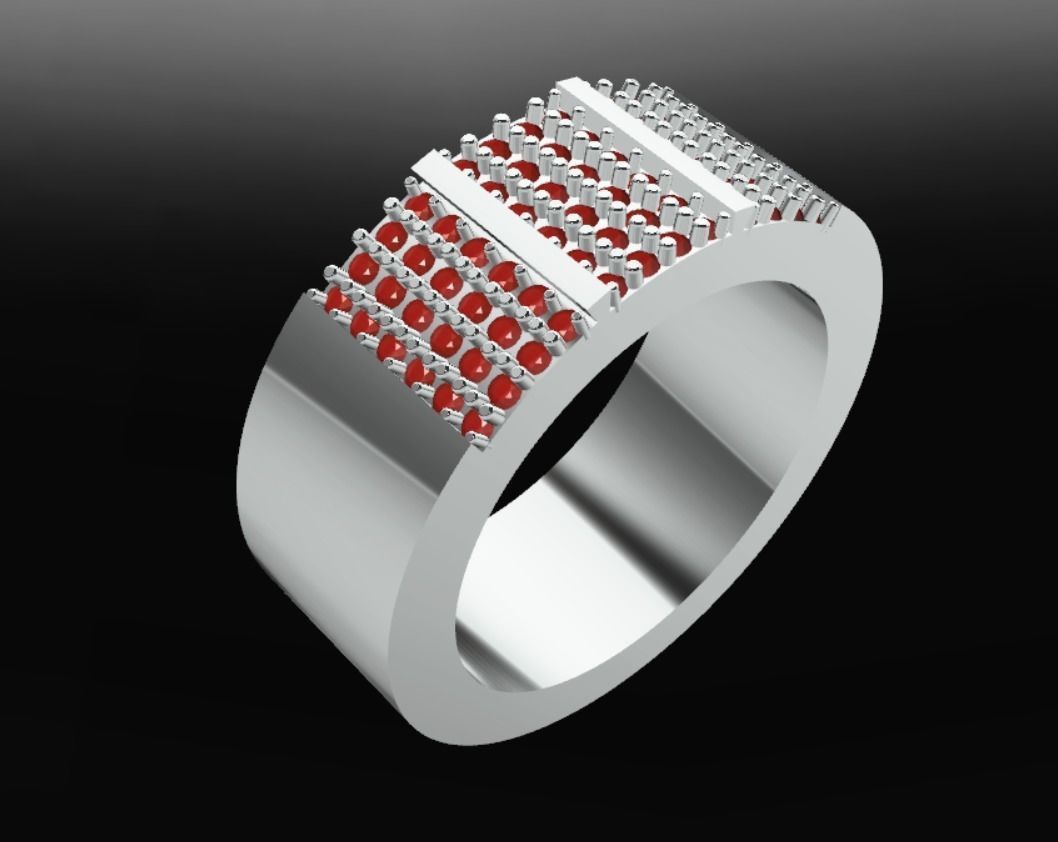 Diamond Band Ring 3D Model 3D print model_1