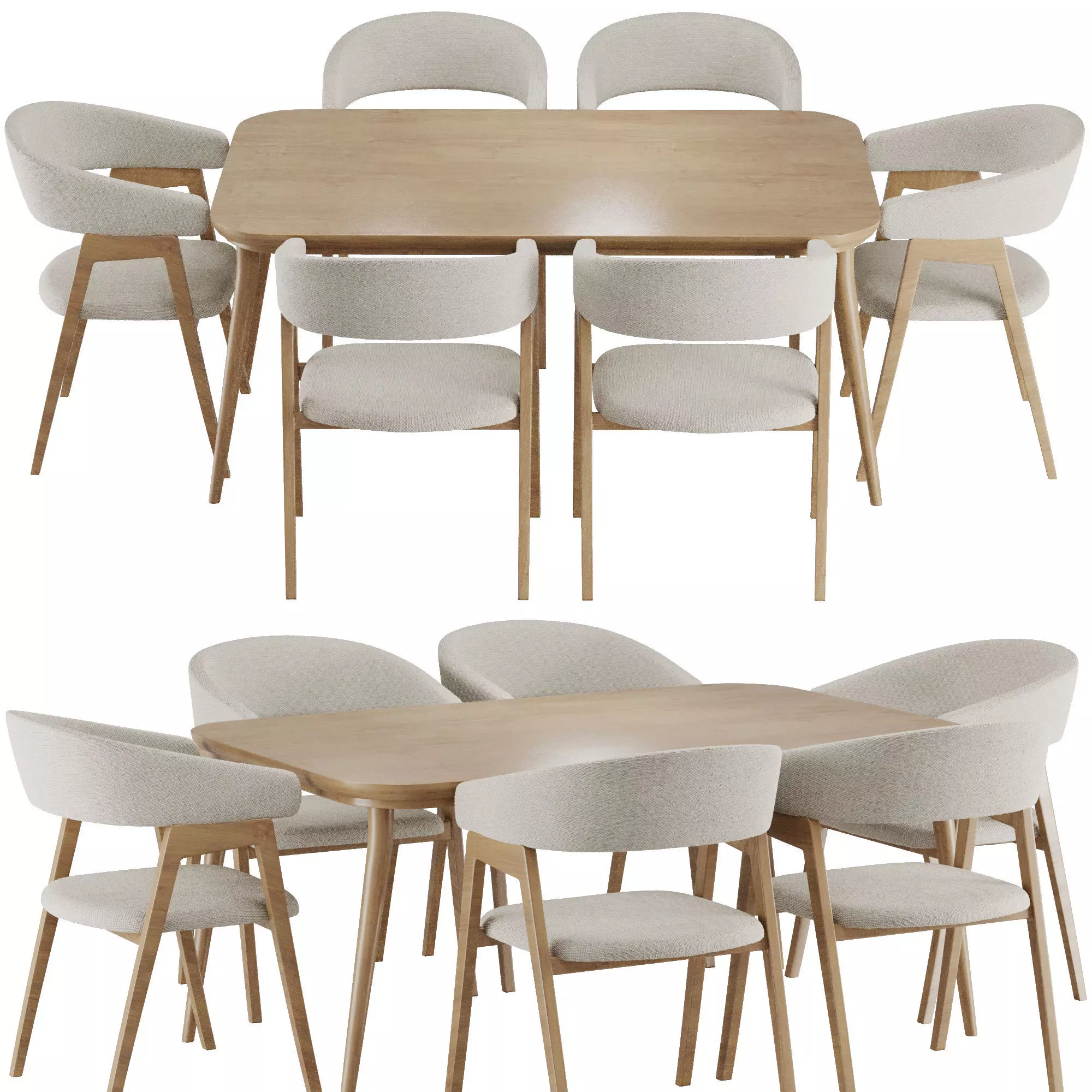 Dinning chair and table set18 3D model_0