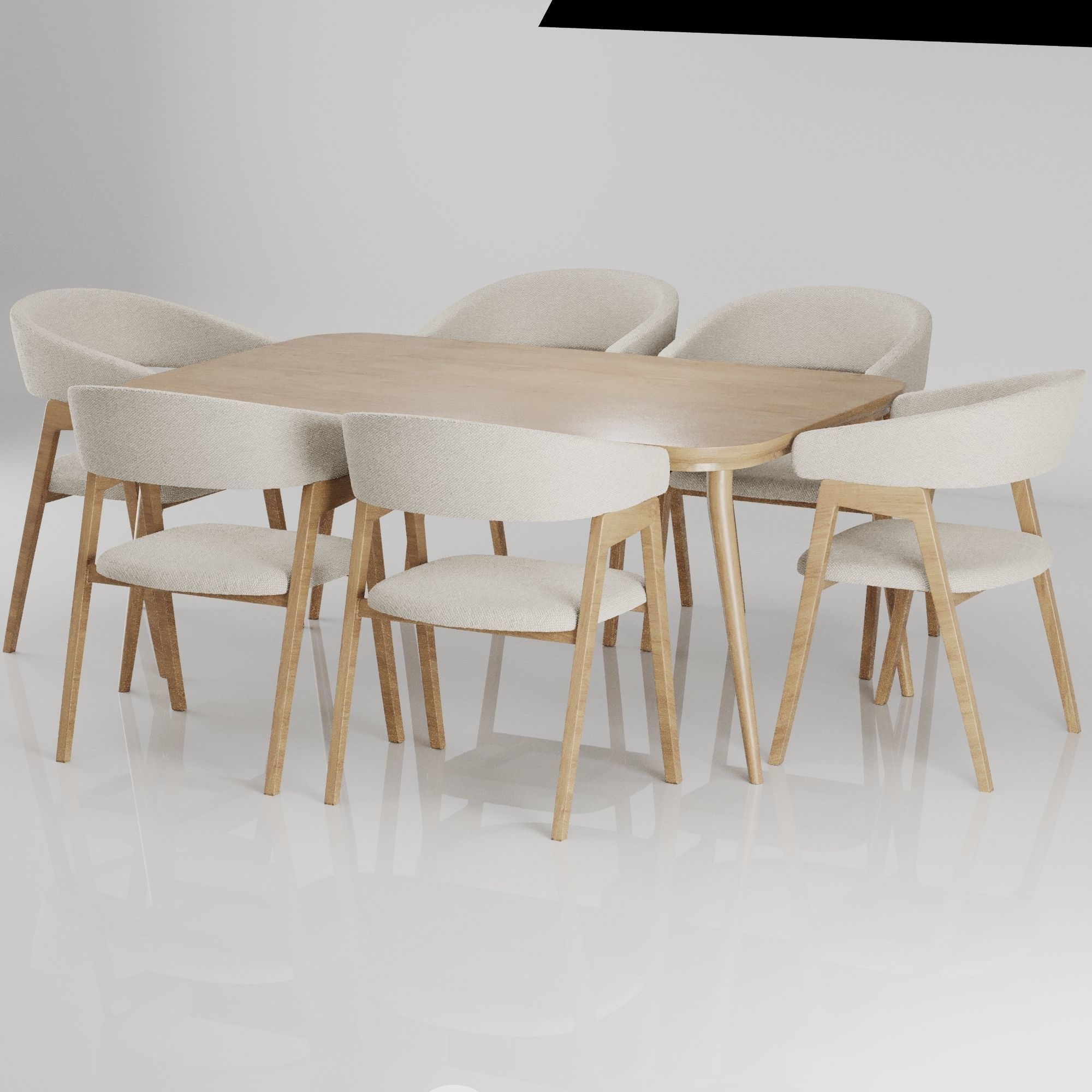 Dinning chair and table set18 3D model_5