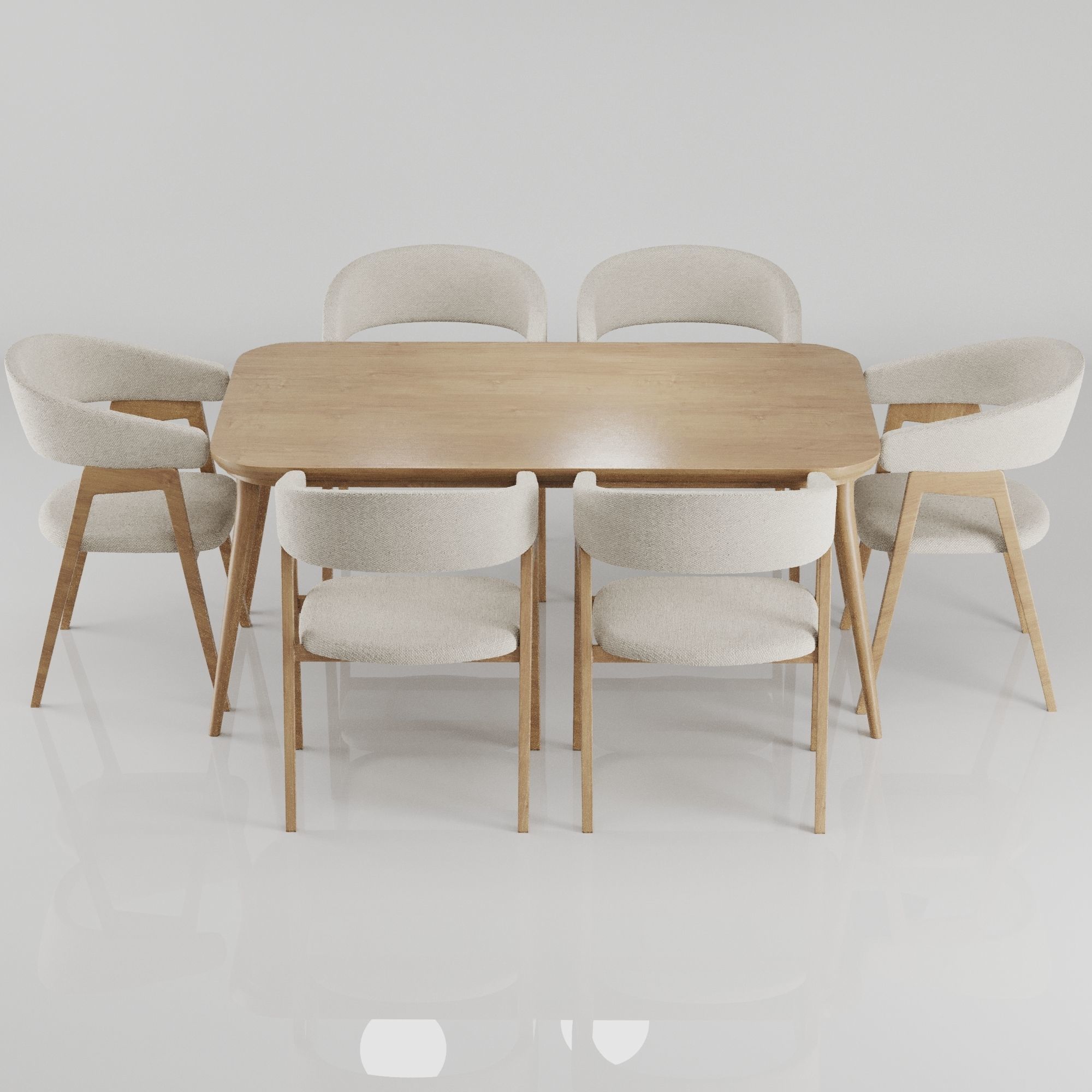 Dinning chair and table set18 3D model_3