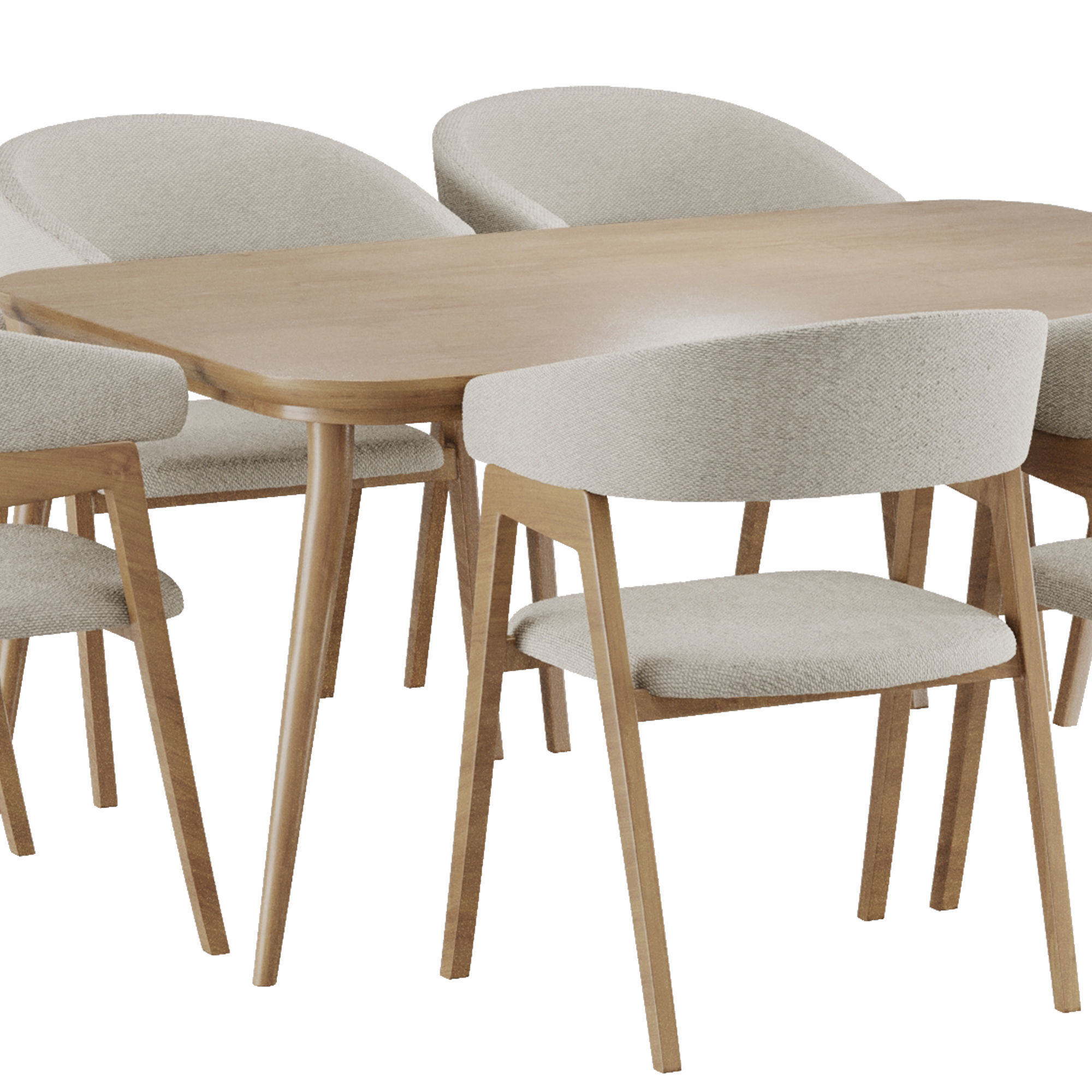 Dinning chair and table set18 3D model_2