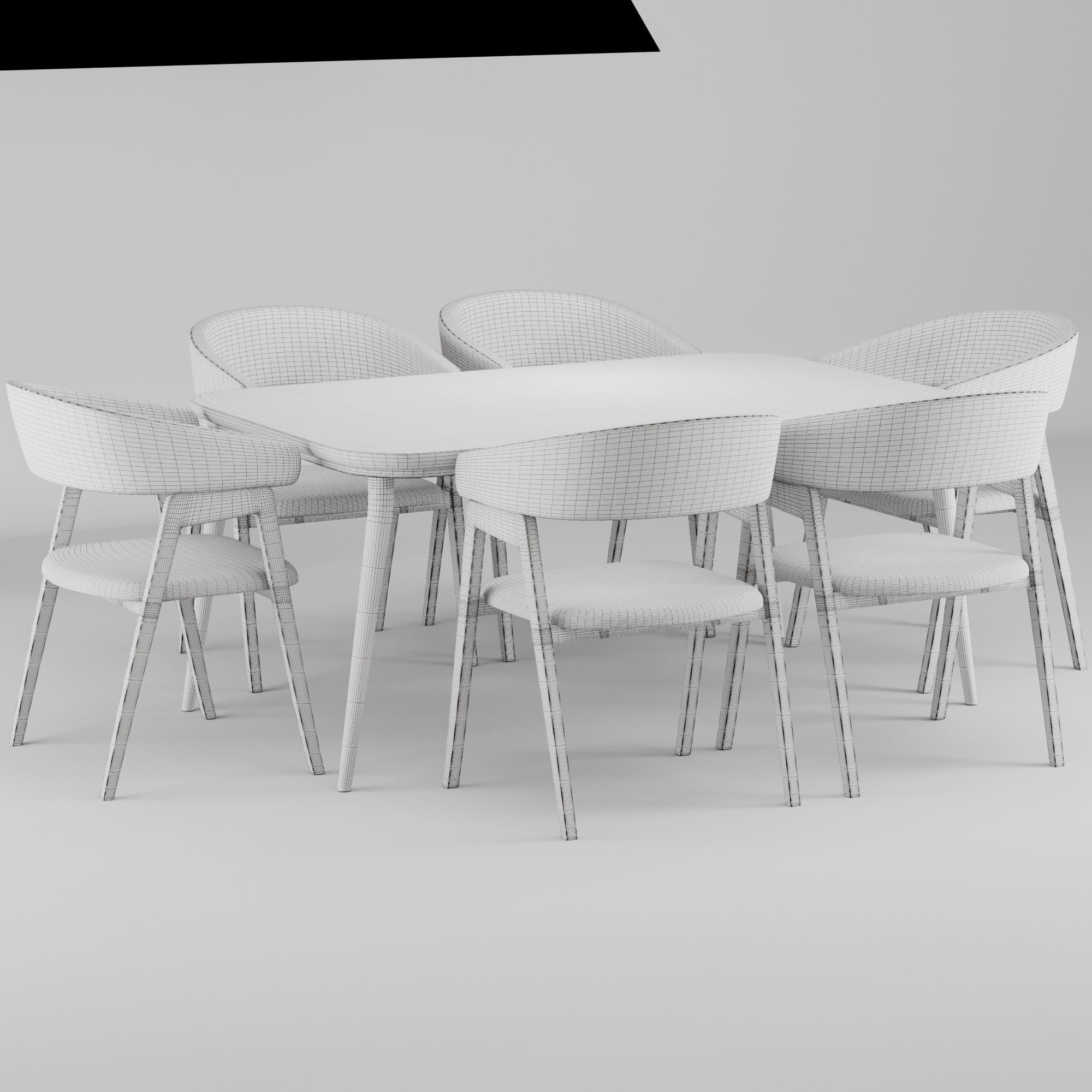 Dinning chair and table set18 3D model_7