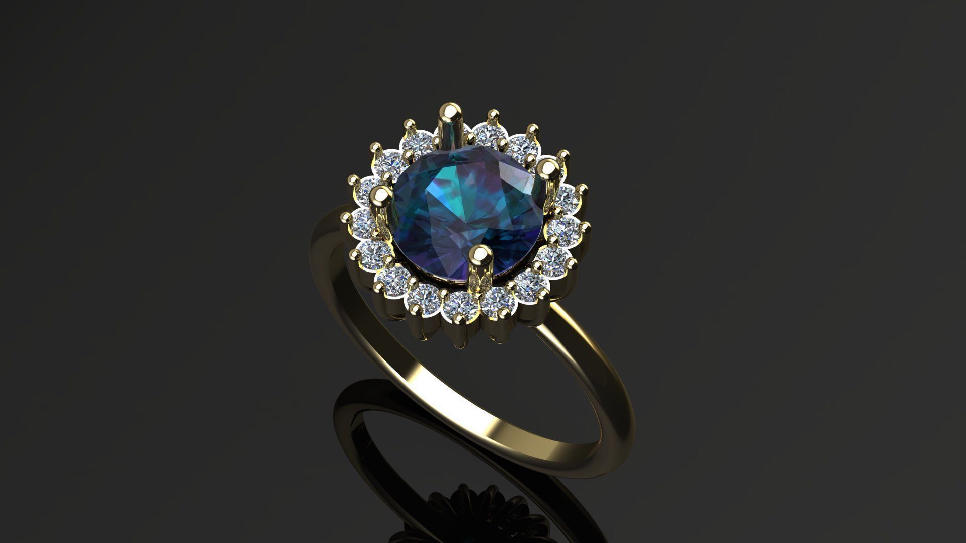 ruby ring 3D print model_5