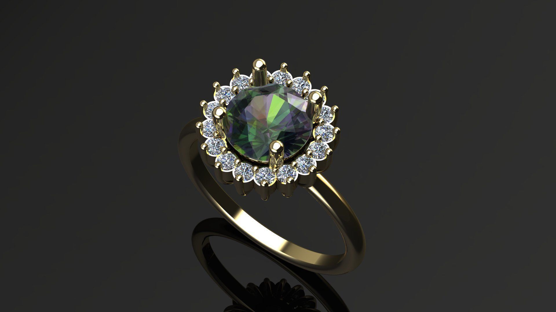 ruby ring 3D print model_2