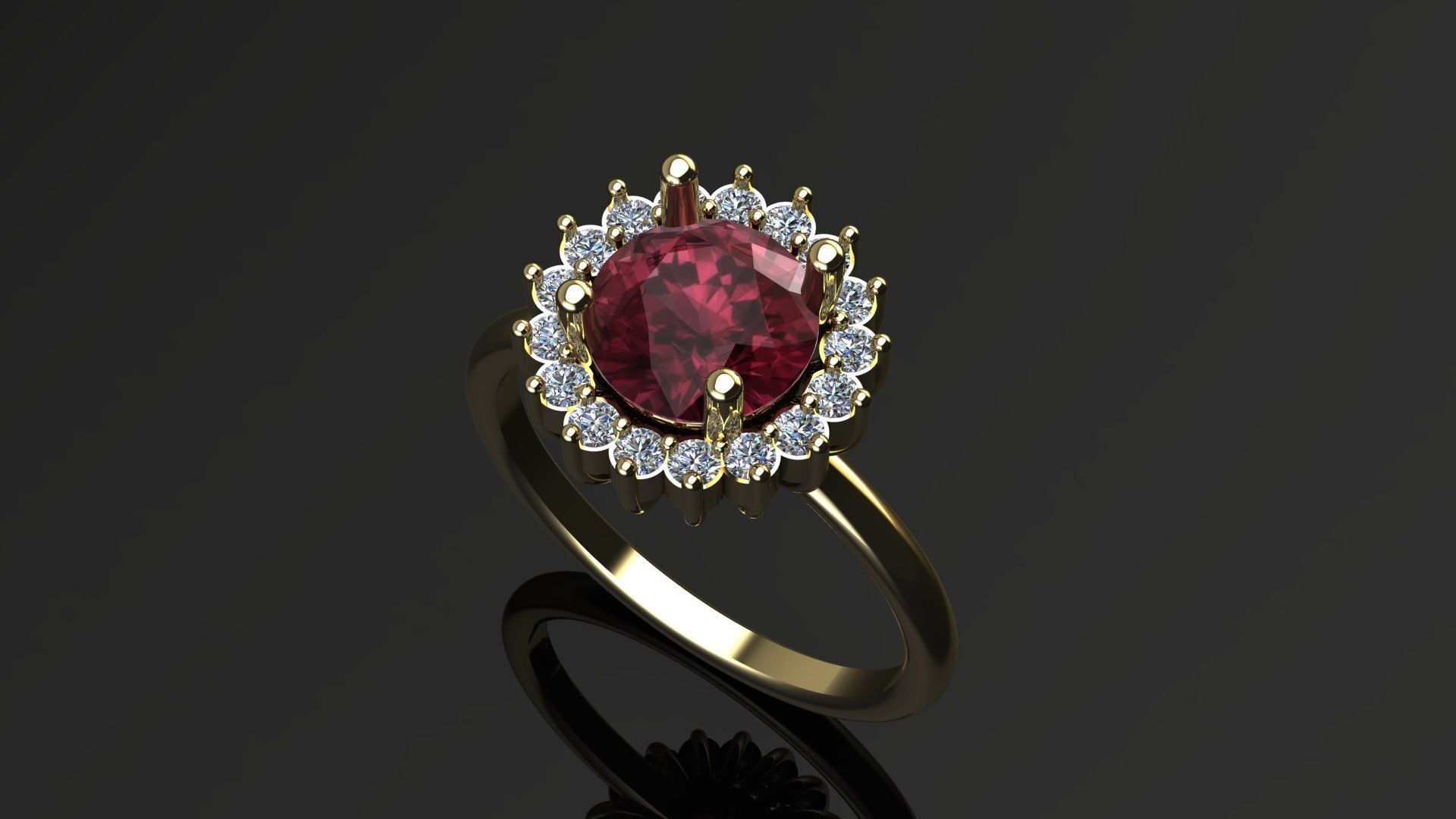 ruby ring 3D print model_4