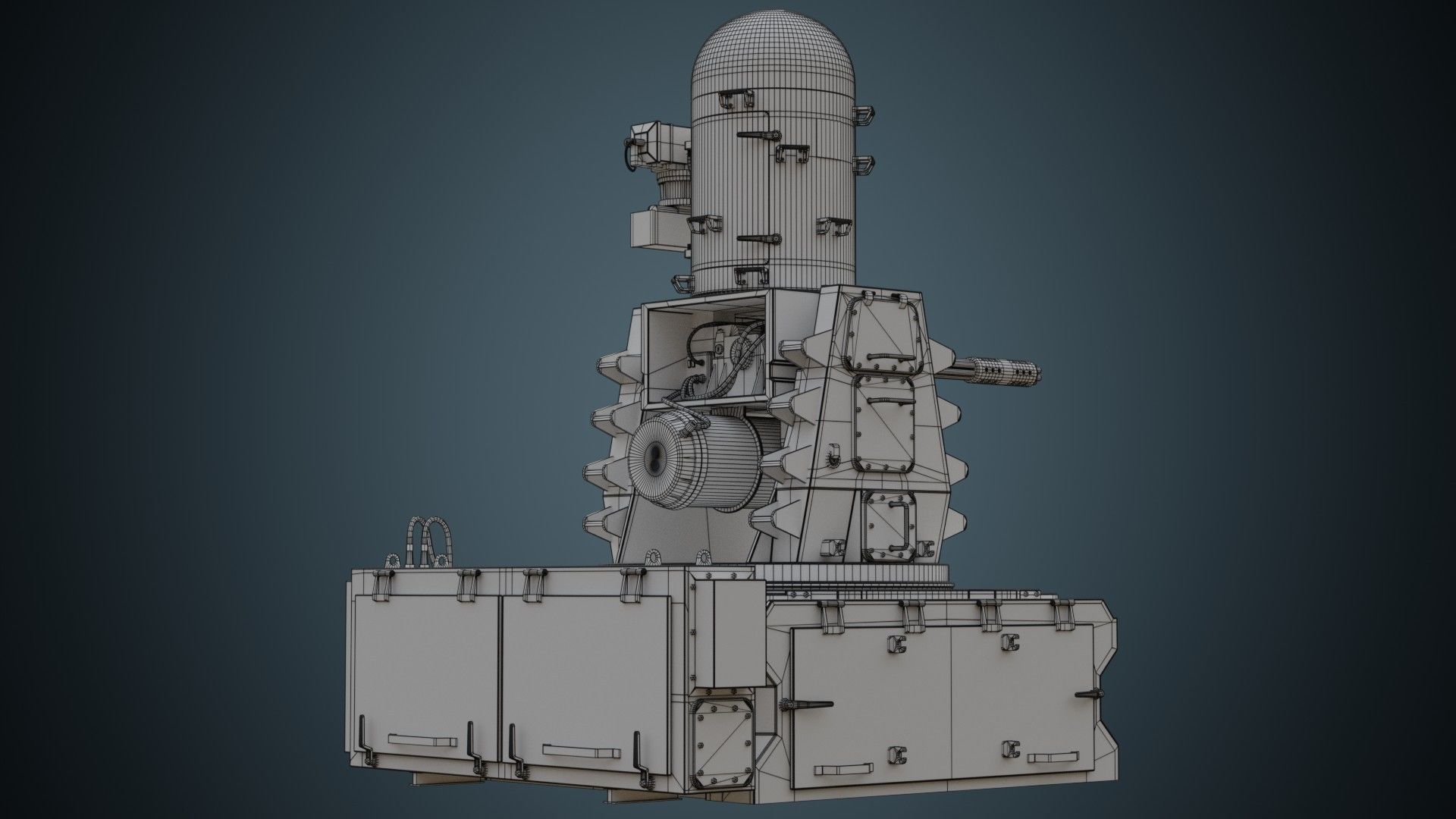 Cannon 1A Low-poly 3D model_12