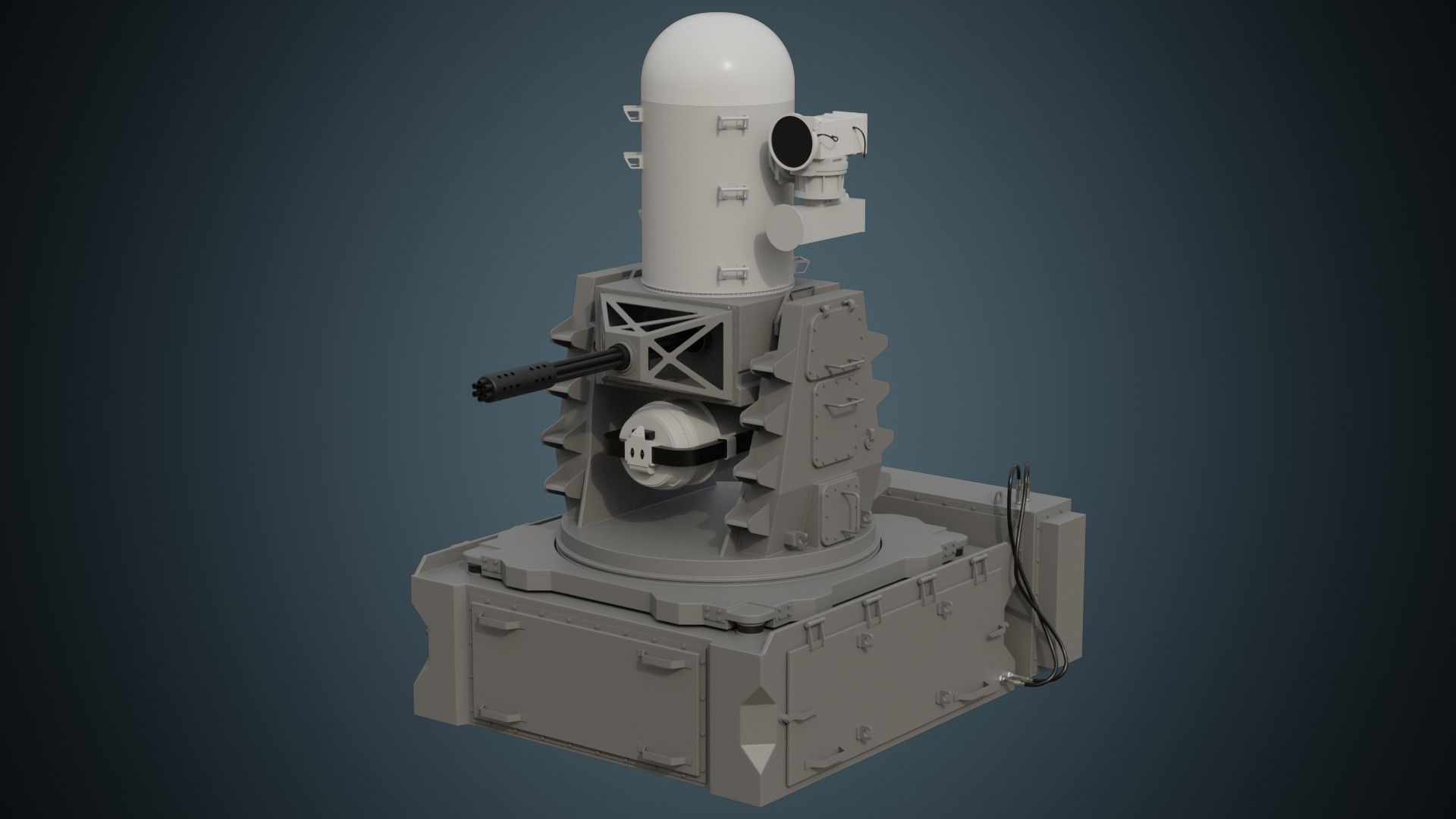 Cannon 1A Low-poly 3D model_3