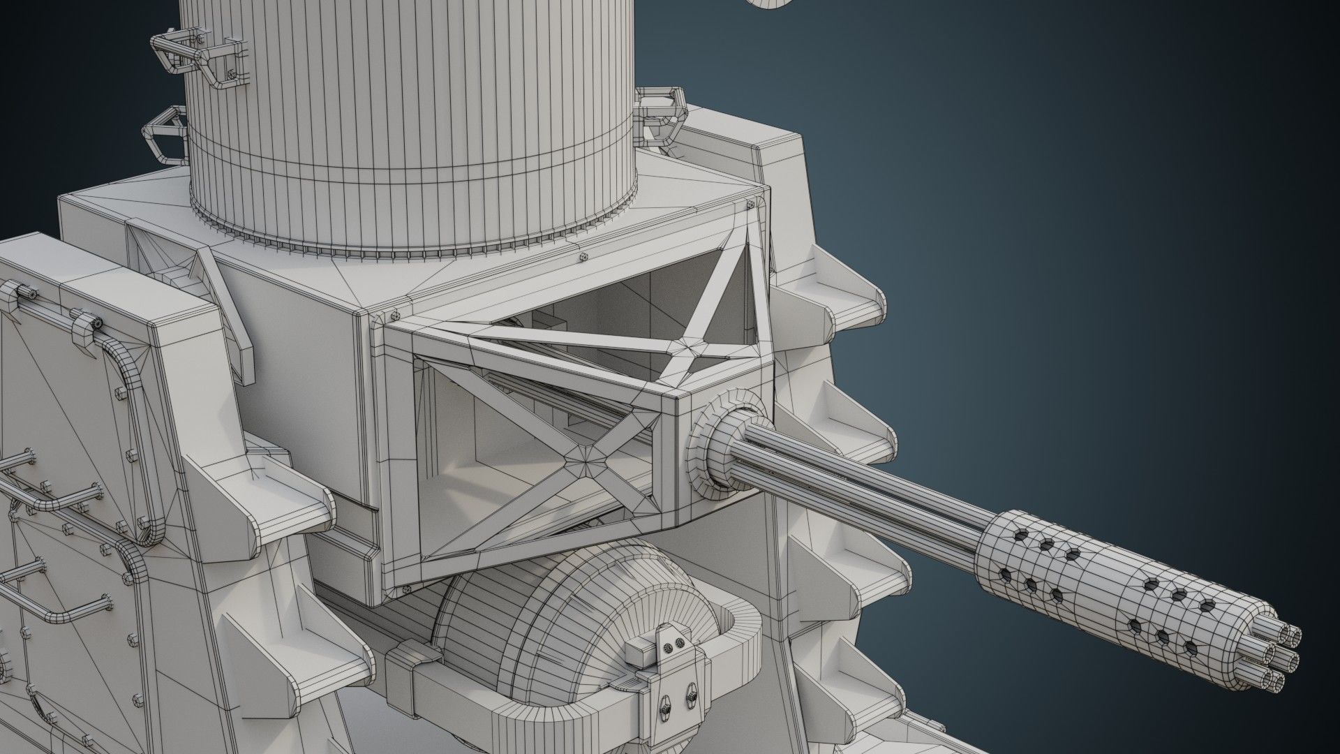 Cannon 1A Low-poly 3D model_14