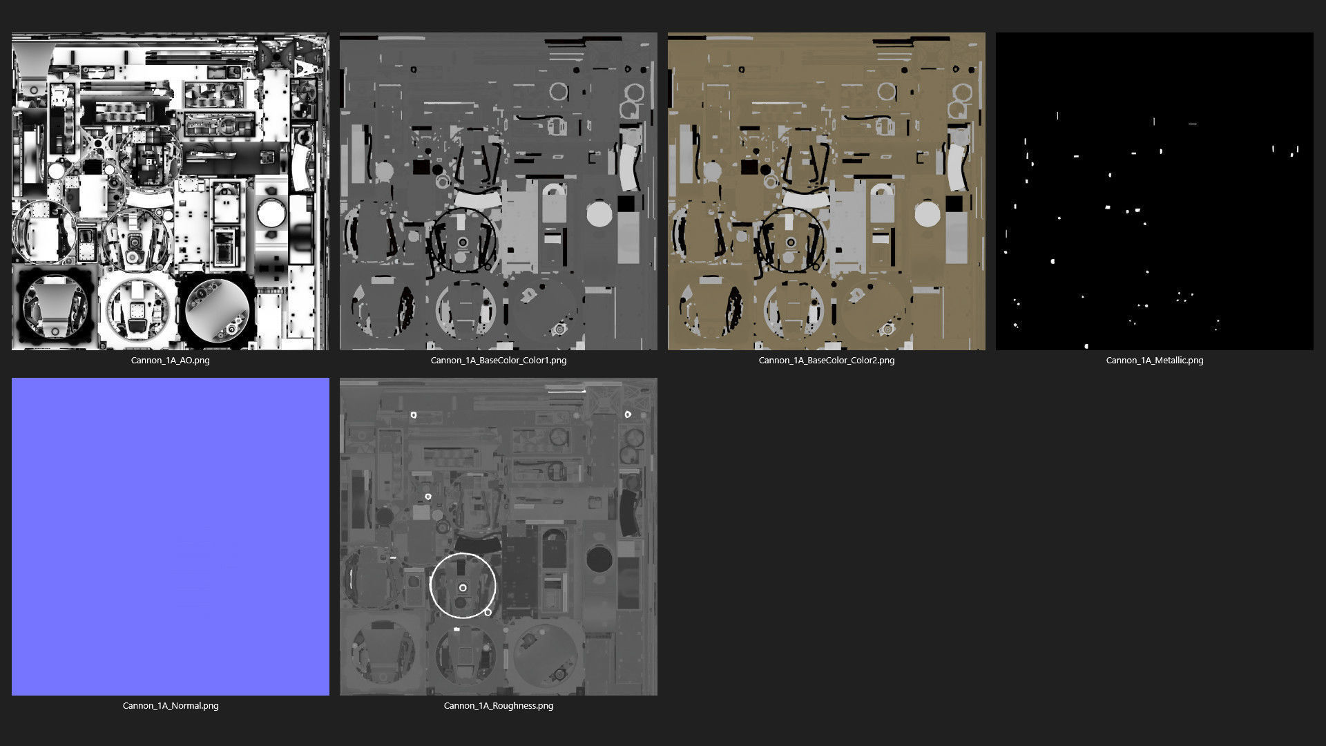 Cannon 1A Low-poly 3D model_17