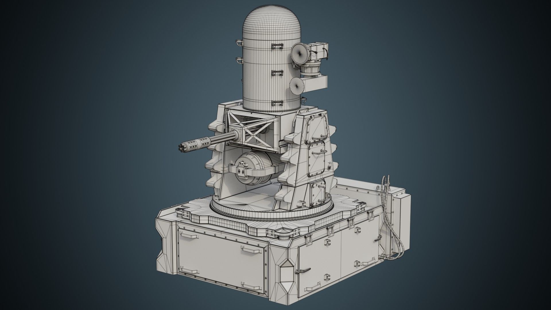 Cannon 1A Low-poly 3D model_11