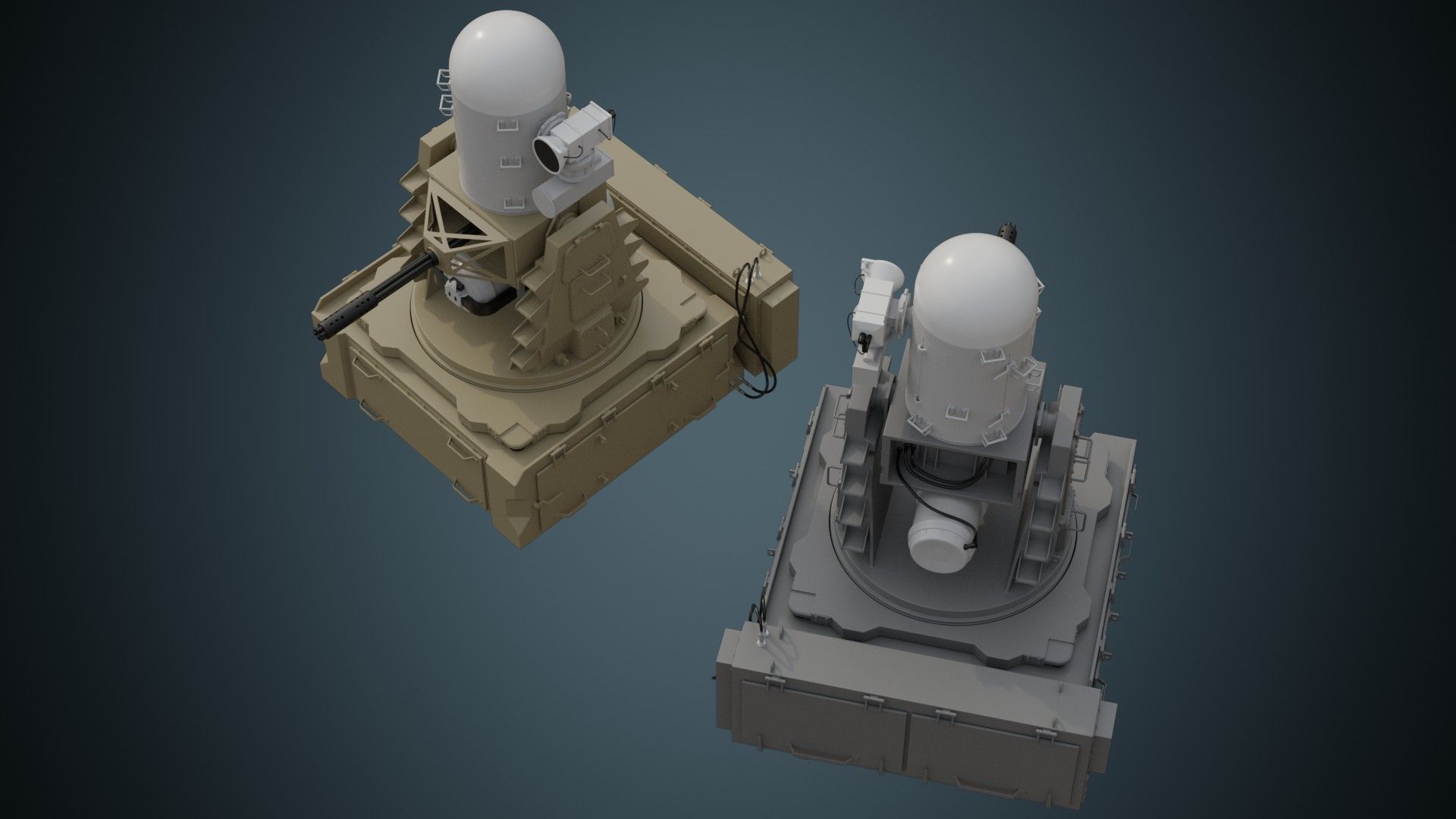 Cannon 1A Low-poly 3D model_1