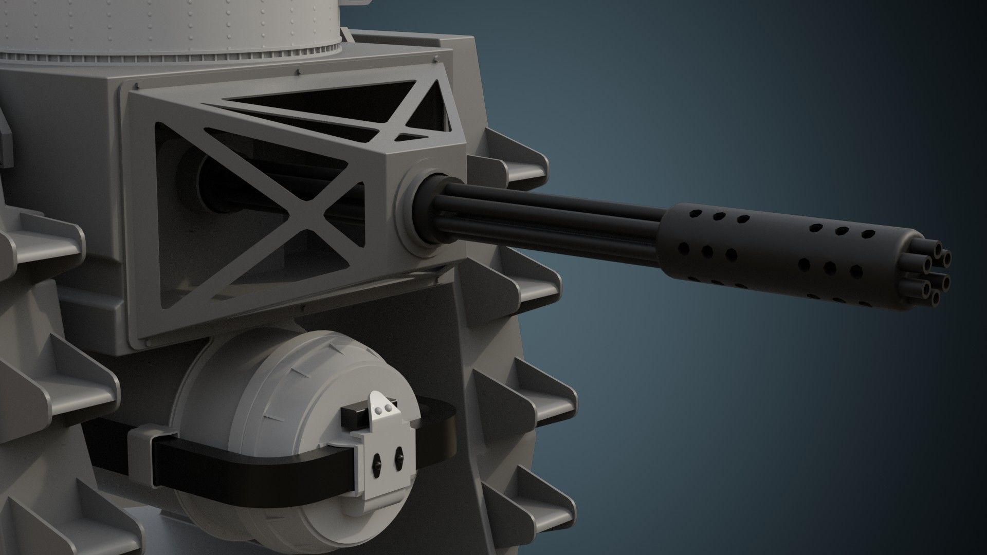Cannon 1A Low-poly 3D model_9