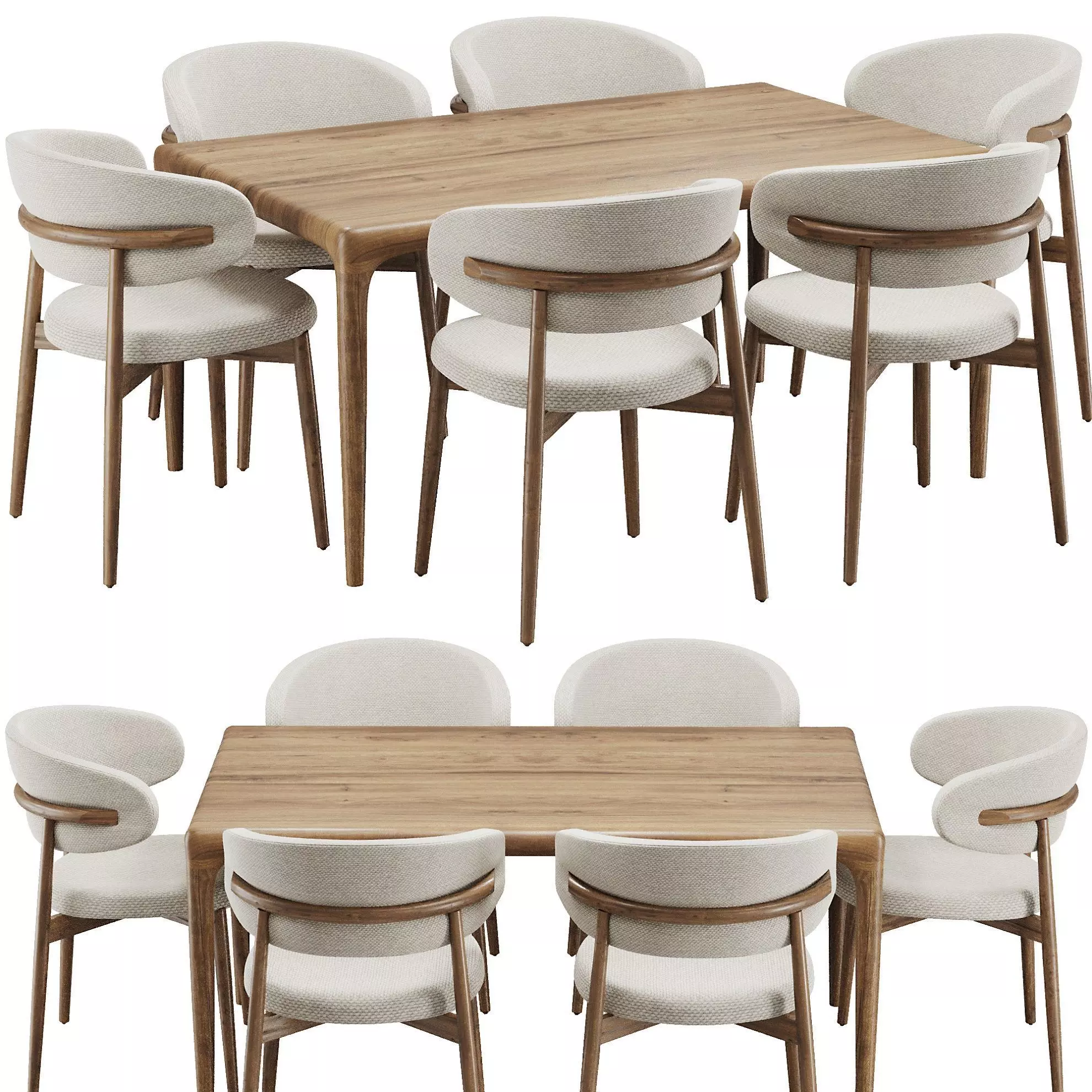 Dinning chair and table set20 3D model_0