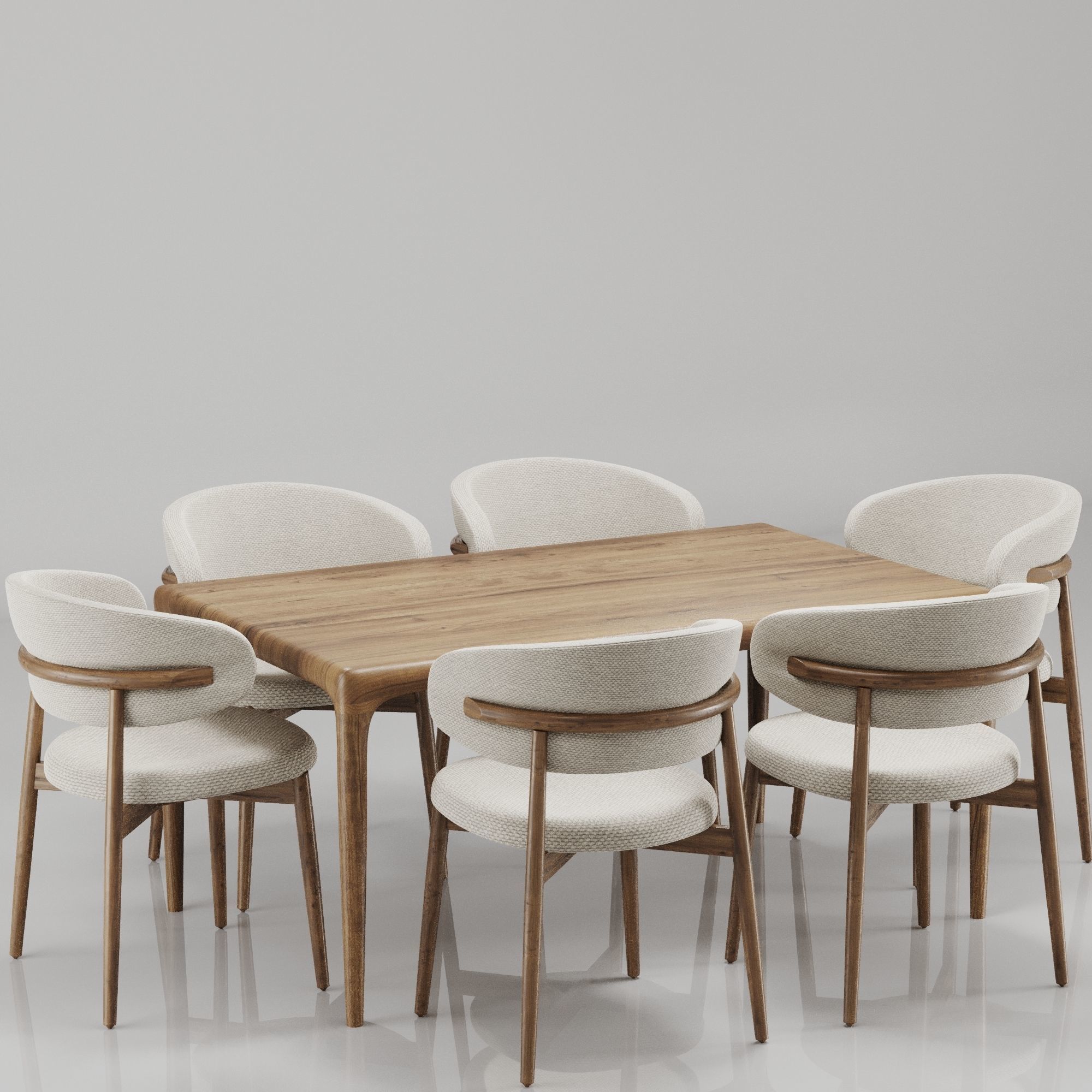 Dinning chair and table set20 3D model_6