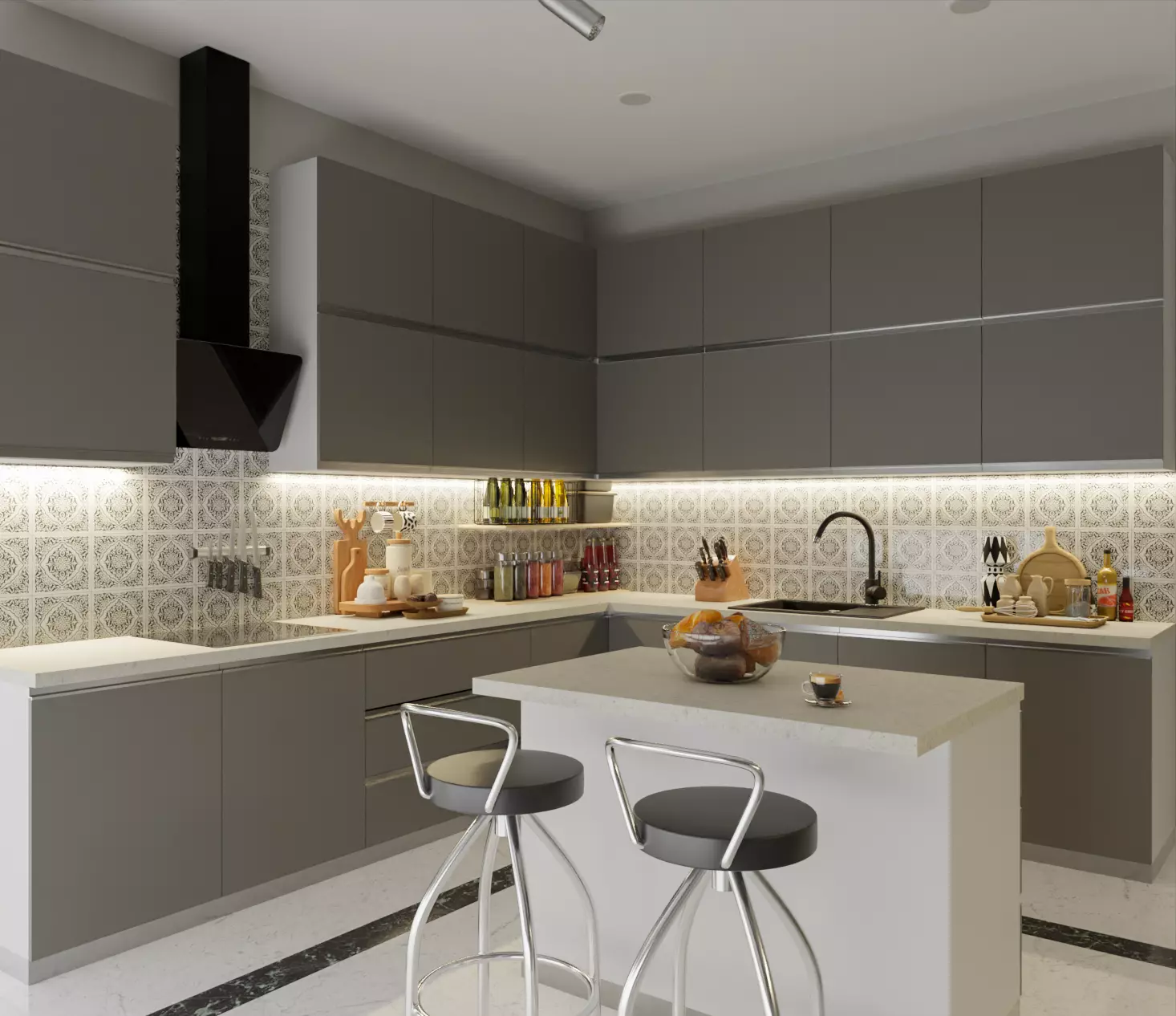 Modern Kitchen 3D model_0
