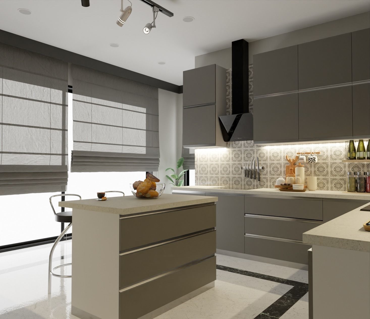 Modern Kitchen 3D model_3
