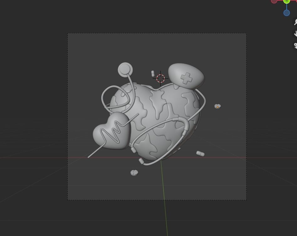 World Health Day 3d Illustration  Icon Pack  3D model_23