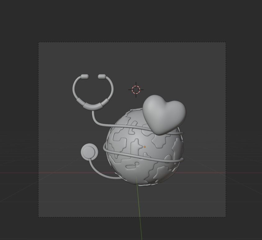 World Health Day 3d Illustration  Icon Pack  3D model_12