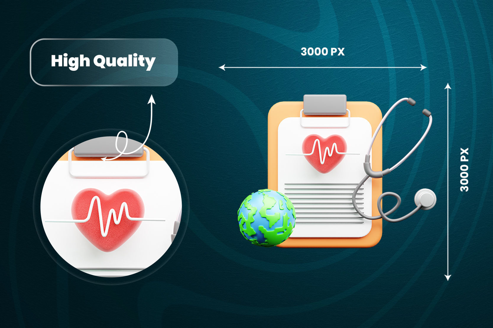 World Health Day 3d Illustration  Icon Pack  3D model_4