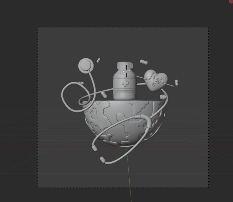 World Health Day 3d Illustration  Icon Pack  3D model_18