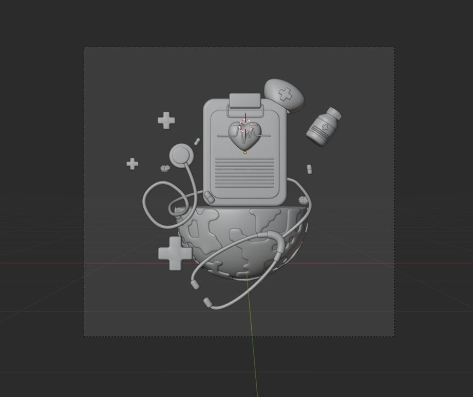 World Health Day 3d Illustration  Icon Pack  3D model_19