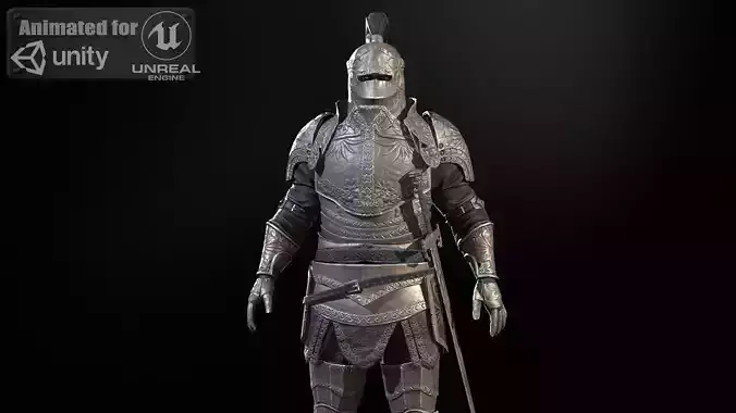 NPC Knight 3 Low-poly 3D model