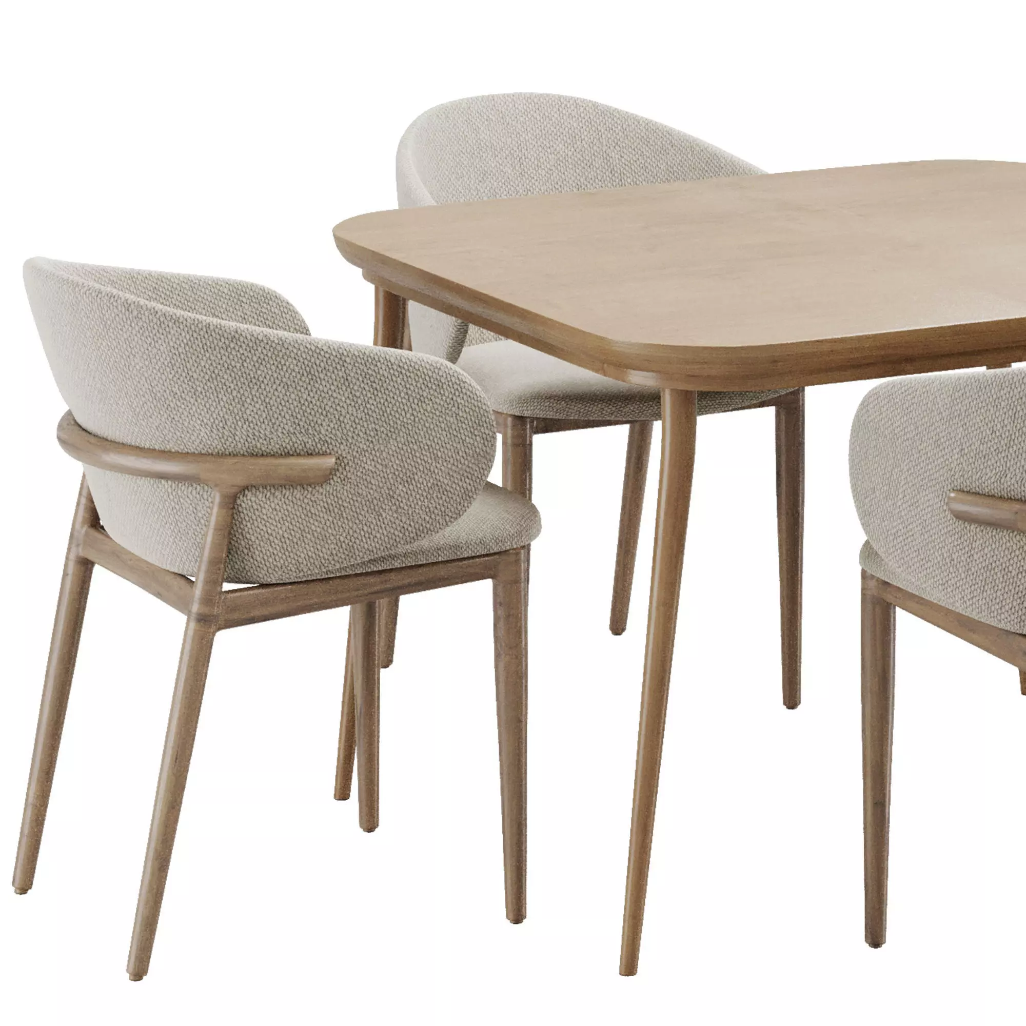 Dinning chair and table set30 3D model_0