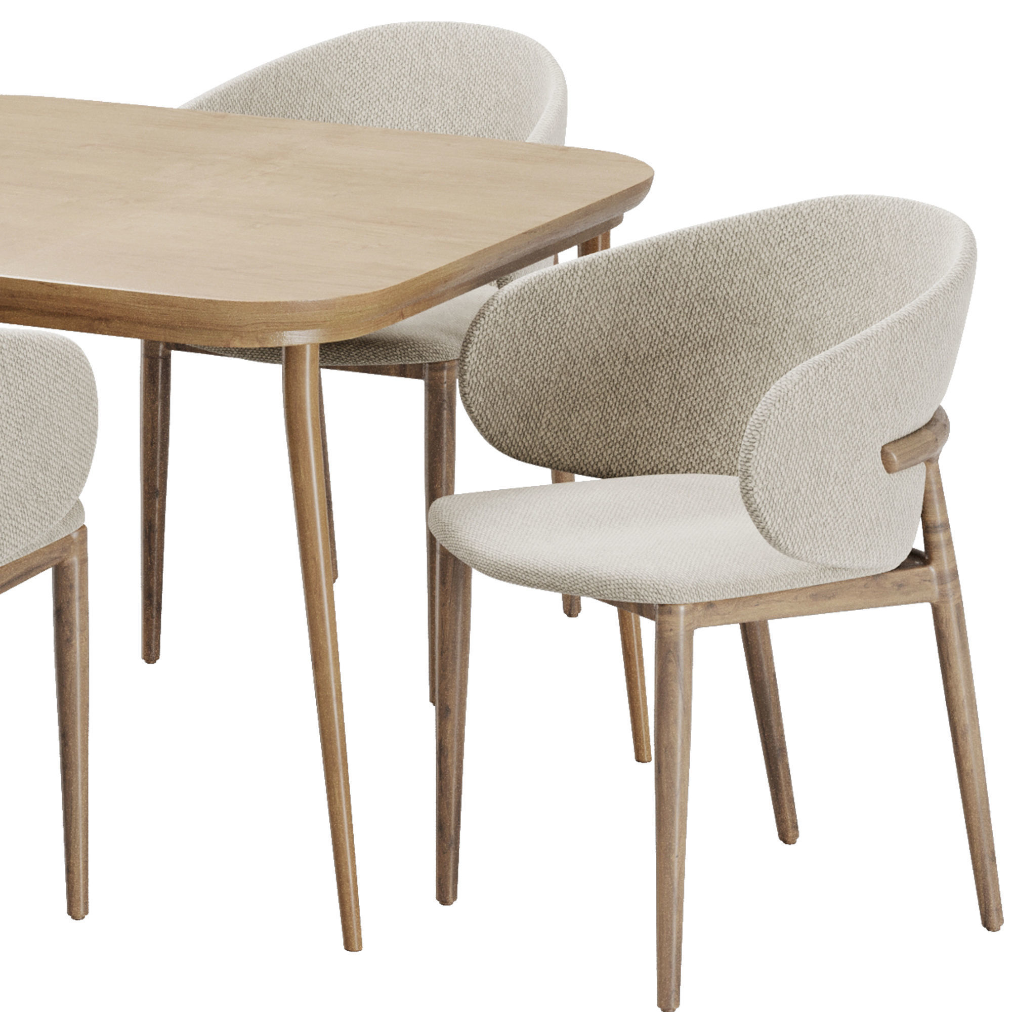 Dinning chair and table set30 3D model_2