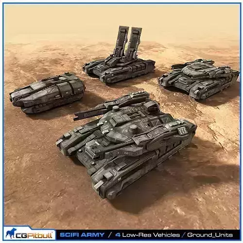 SciFi Army Ground Units 01 Low-poly 3D model