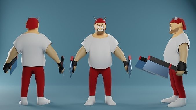 Casual Game Enemy Character Low poly Free low-poly 3D model