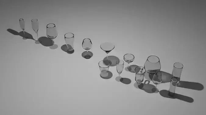 14pc Glassware Asset Pack